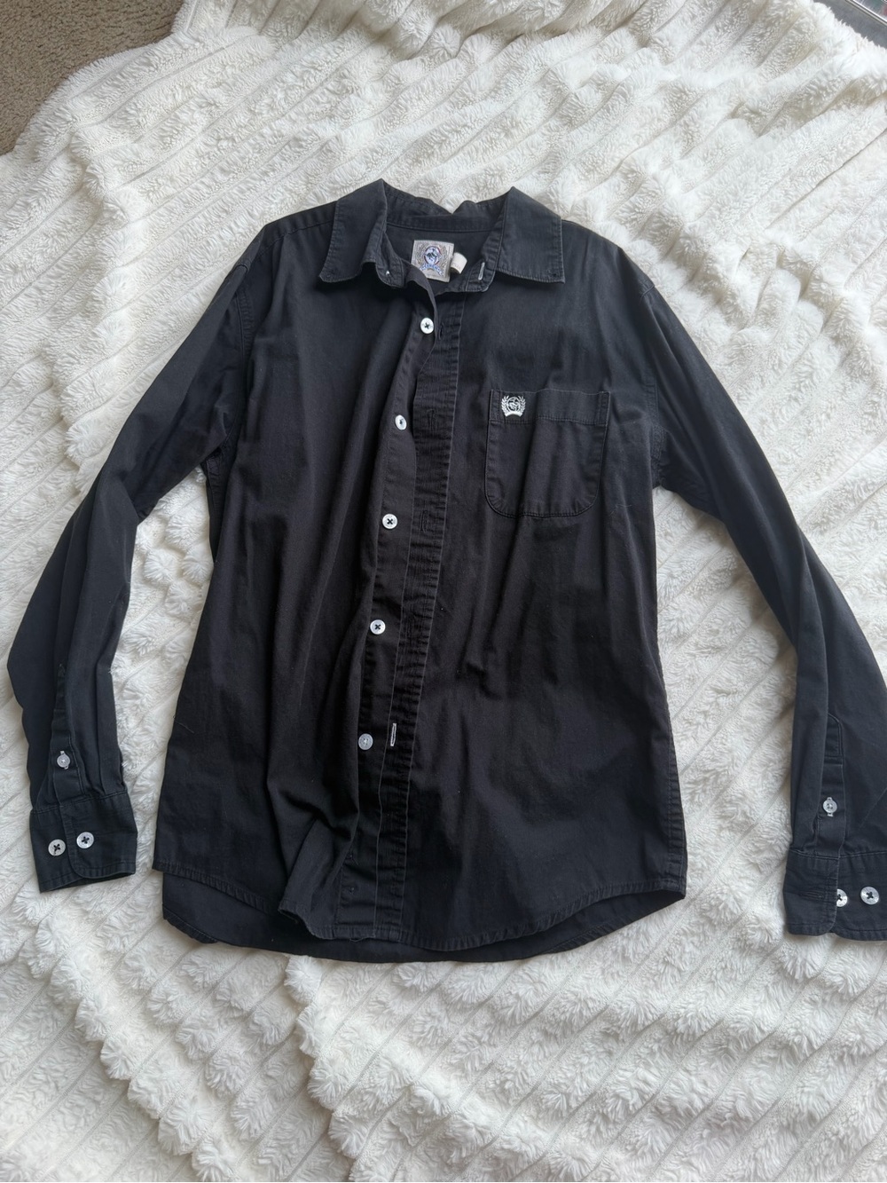 Cinch Black Long-Sleeve Button-Down Kids Shirt